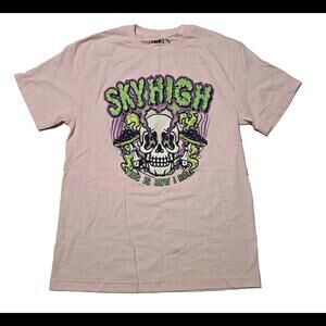 Sky High Graphic Mens T Shirt This Is How I Roll Size Medium Pink Miken
